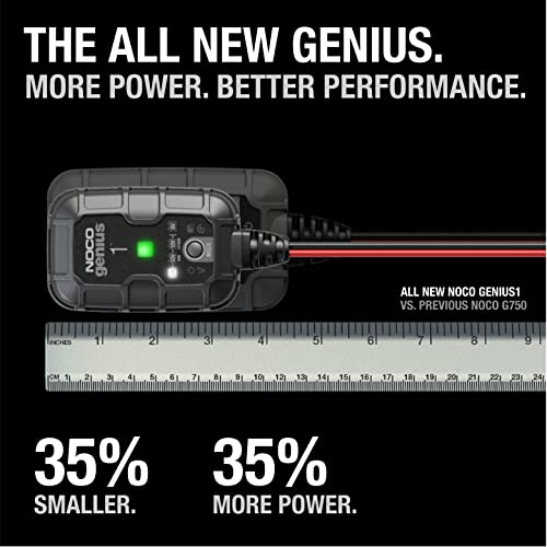 NOCO GENIUS1 with battery clamps attached