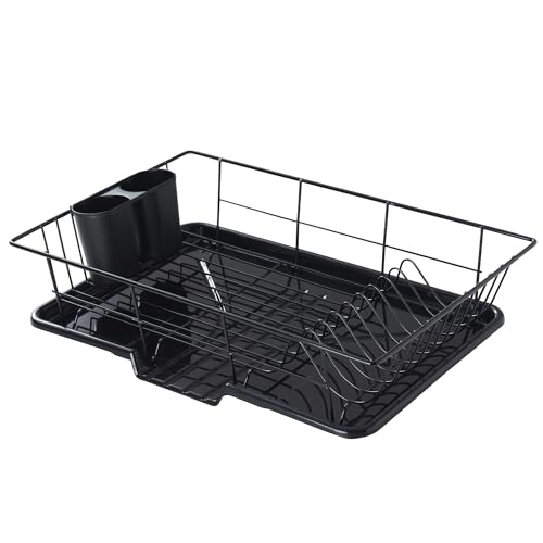 Sweet Home Collection 3-Piece Dish Drainer Rack Set full view