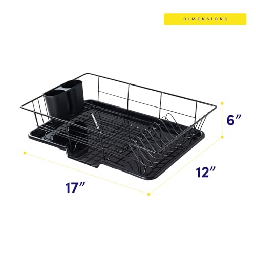 Close up of vinyl coated metal wire dish rack
