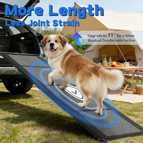 COZEER pet ramp for SUV showing non-slip texture