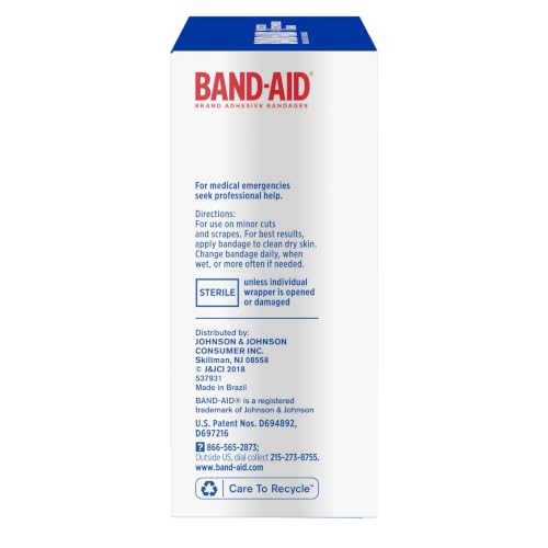 Rear view of BAND-AID box with usage details
