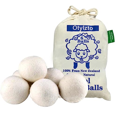 Otylzto wool dryer balls 6-pack set