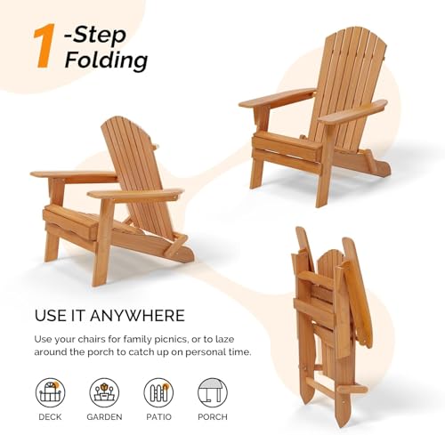 Back view of VINGLI wood patio chairs