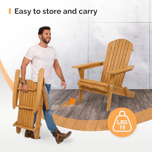 VINGLI folding chair set arranged in a backyard