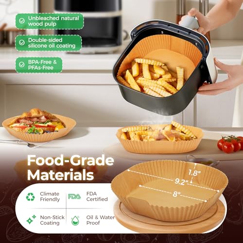 Unbleached paper liner in air fryer basket