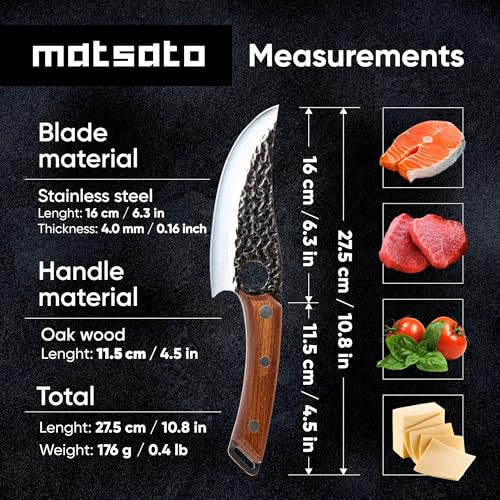 Side view of 6.3 inch Matsato knife