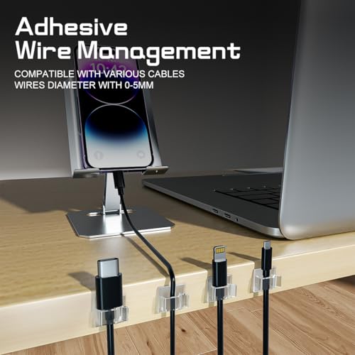 Small cable clips for desk management