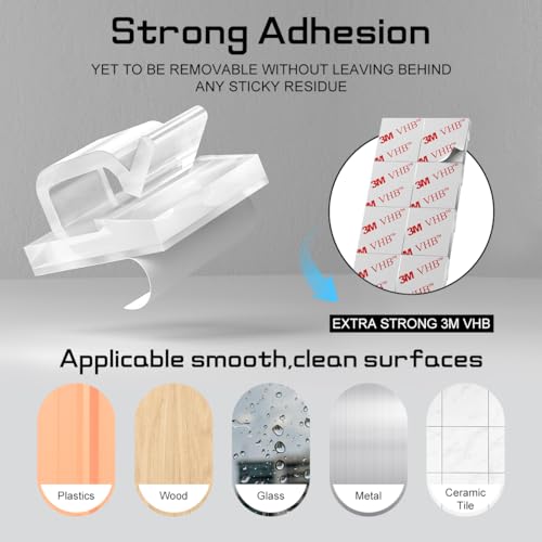 Adhesive clips mounted on a wall