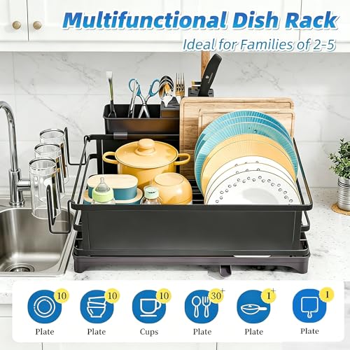Close up of dish rack cutlery holder