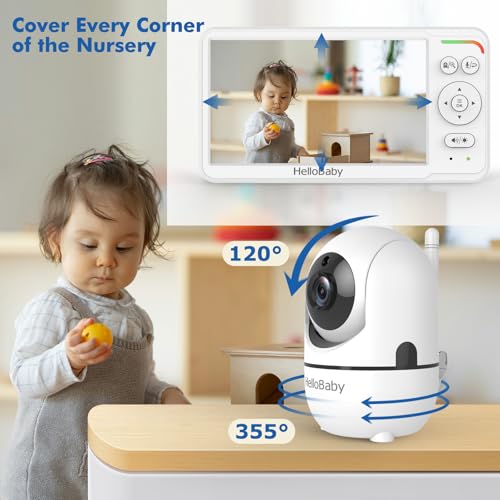 Rear view of the HelloBaby white baby monitor