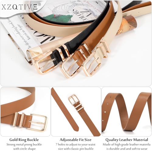 Detailed view of XZQTIVE leather belt fixed metal loops