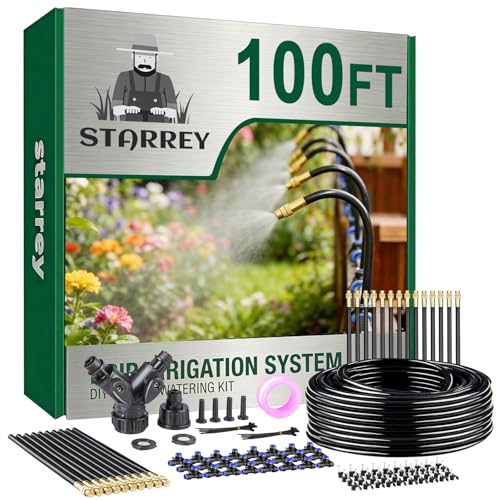 STARREY 100Ft Drip Irrigation System kit components