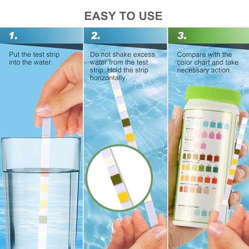 Close up of aquarium test strip color chart