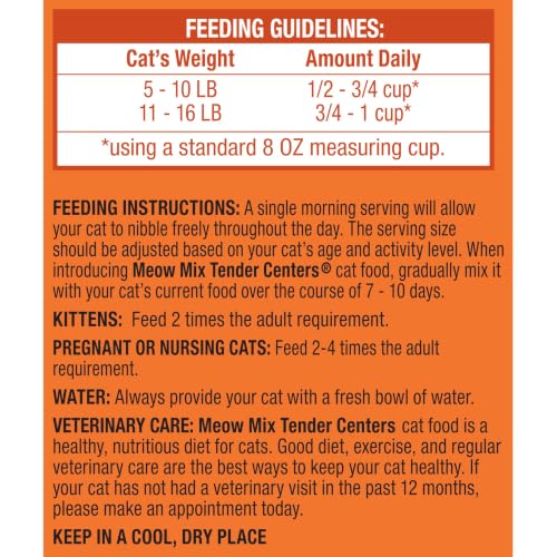 Meow Mix Tender Centers nutritional information label