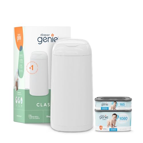 Diaper Genie Classic Diaper Pail Gift Set white exterior