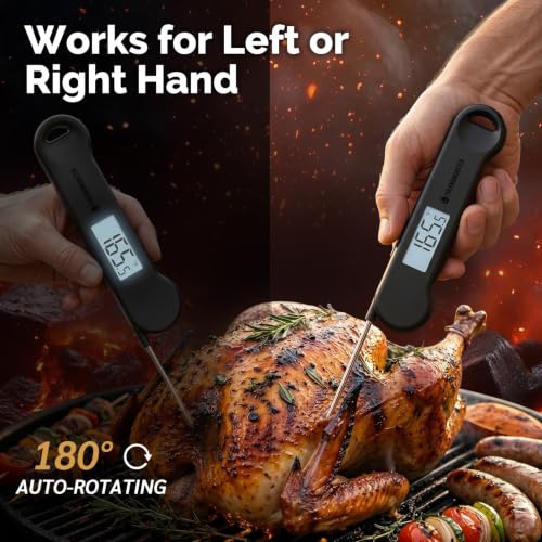 ThermoMonster meat thermometer screen in outdoor lighting