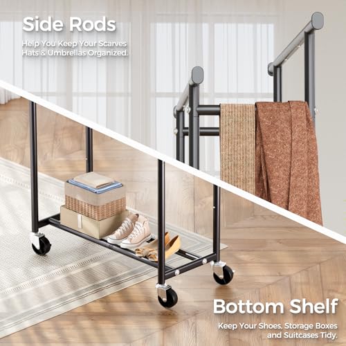 HYSEYY clothes rack in a bedroom setting