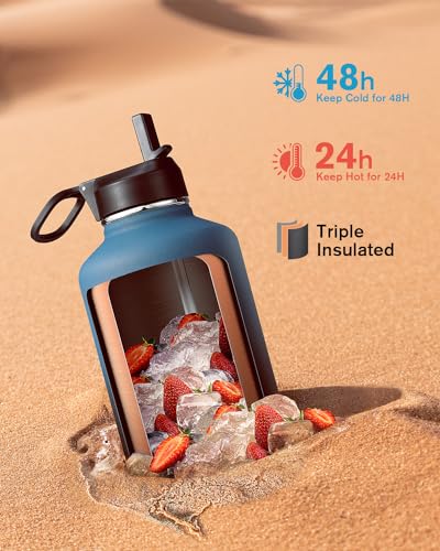 Coolflask bottle with straw lid attached