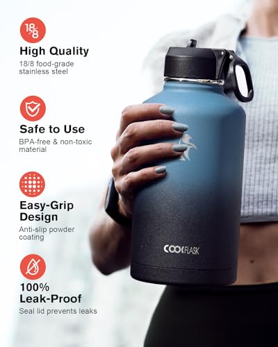 Coolflask half gallon bottle with three different lids