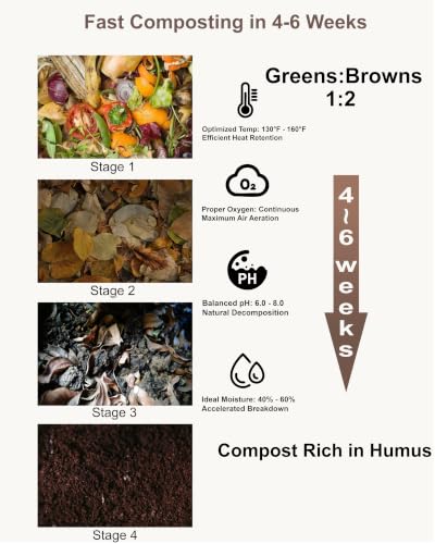 THE GROW'ING 53 Gallon Large Outdoor Compost Bin Tumbler Barrel assembly details