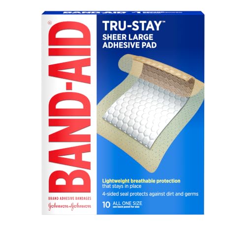 Band-Aid Tru-Stay Sheer Large Pads box