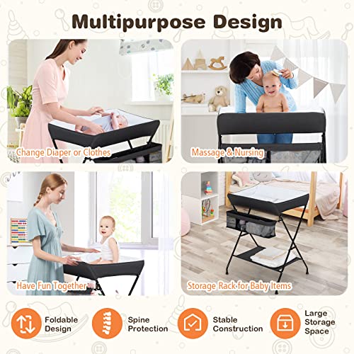 Folded Costzon baby changing station for storage