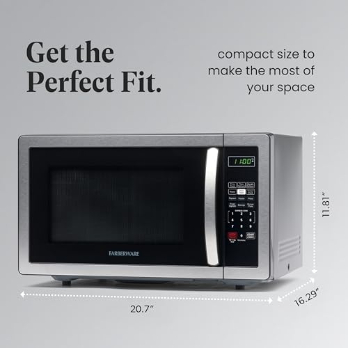 Open view of Farberware 1.1 Cu. Ft. microwave interior