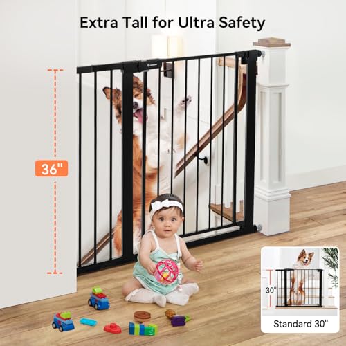 COMOMY safety gate installed in a stairway