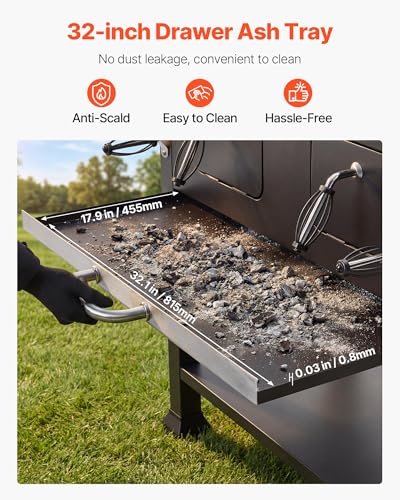 Bottom shelf and large wheels of VEVOR barbecue grill