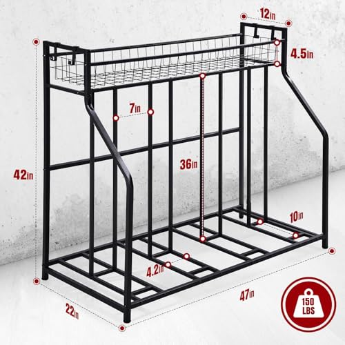 HEALTH LINE PRODUCT rack with helmets on hooks