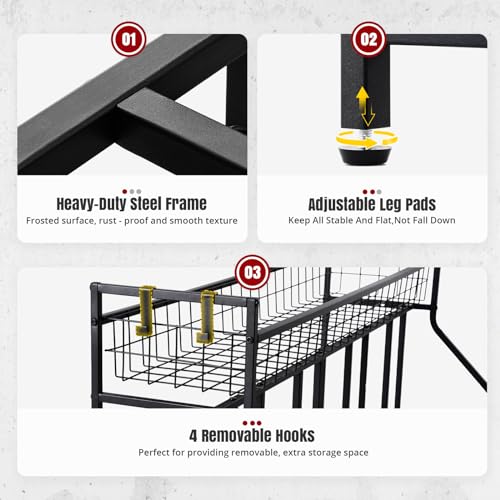 Black steel frame of HEALTH LINE PRODUCT stand