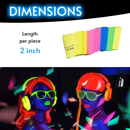 Blacklight reactive rainbow confetti