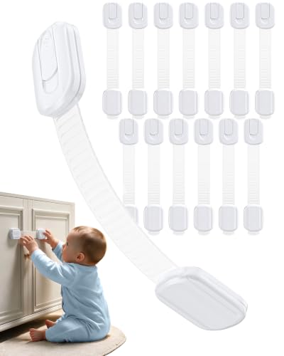 Niunuerga Cabinet Locks 14 Pack white set