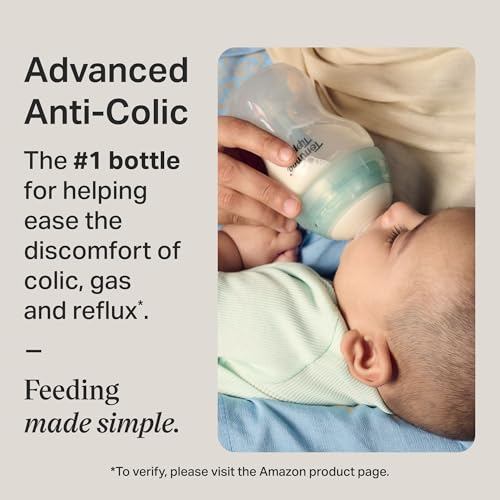 Four clear Tommee Tippee anti-colic bottles