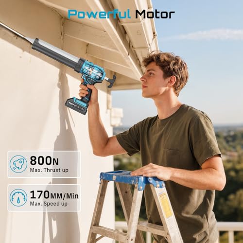 Cordless caulking gun with 2 x 2.0Ah batteries