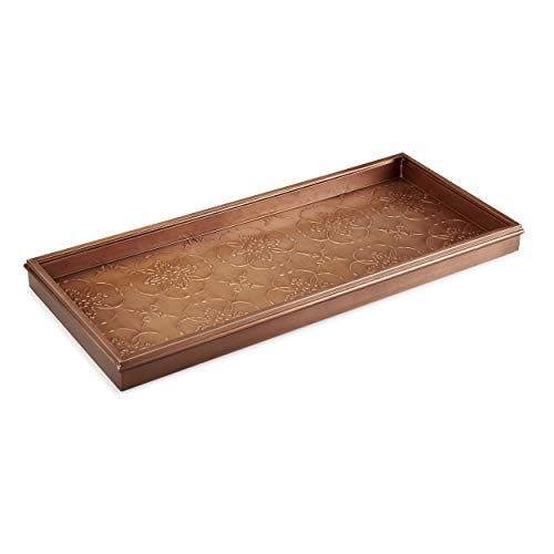 Large copper tray for entryway boots