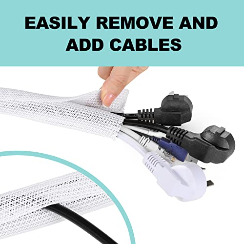 Cable management sleeve on desk