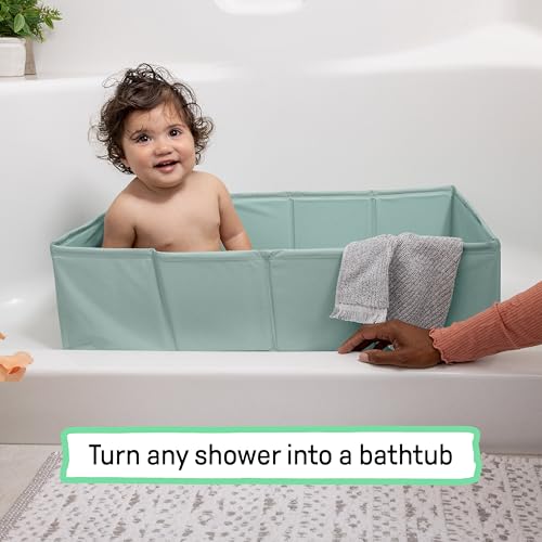 Ingenuity Tuckaway Toddler Folding Tub green color detail