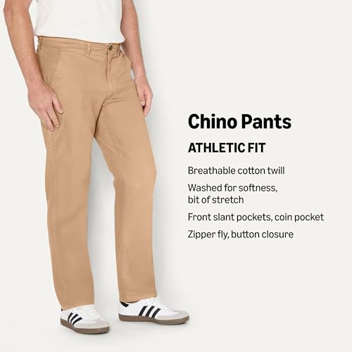 Back view of athletic-fit chino trousers with welt pockets