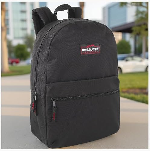 Front pocket detail of Trail maker black backpack