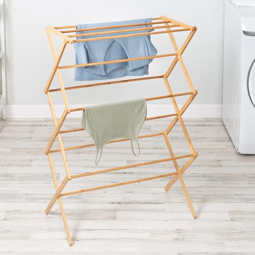 Honey-Can-Do laundry drying rack set up outdoors