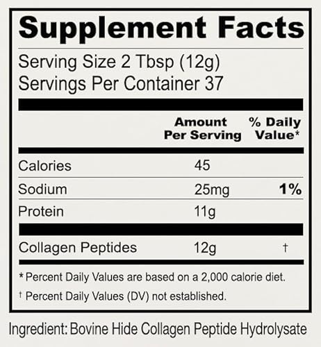 Anthony's Collagen Peptide Powder grass fed label