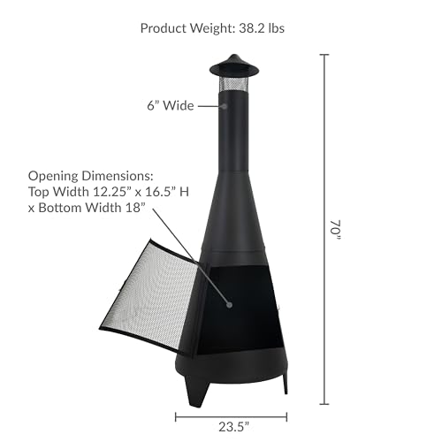 Top view of the Sunnydaze outdoor fireplace flue