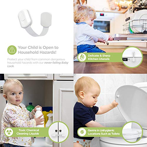 Childproof cabinet latch white
