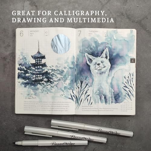 Calligraphy pen set in black ink