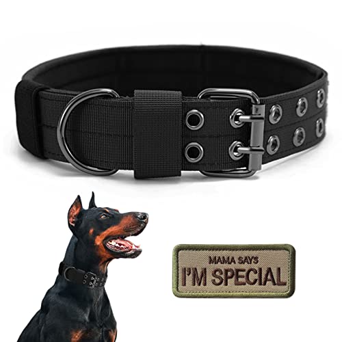 Periflowin Tactical Dog Collar black side view