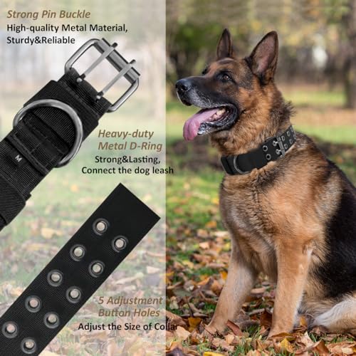 Periflowin military dog collar heavy duty buckle