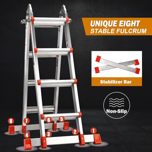 Soctone A Frame Extension Ladder with stabilizer bar