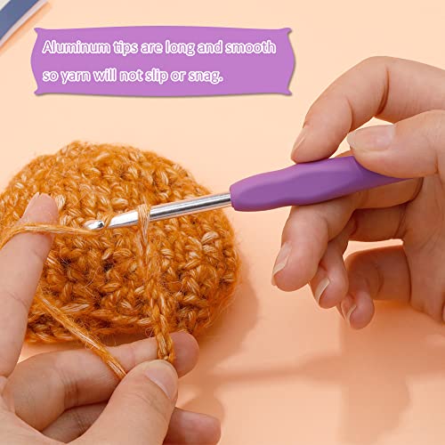 SHWAKK crochet hook held in hand for scale