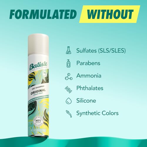 Close up of Batiste dry shampoo packaging